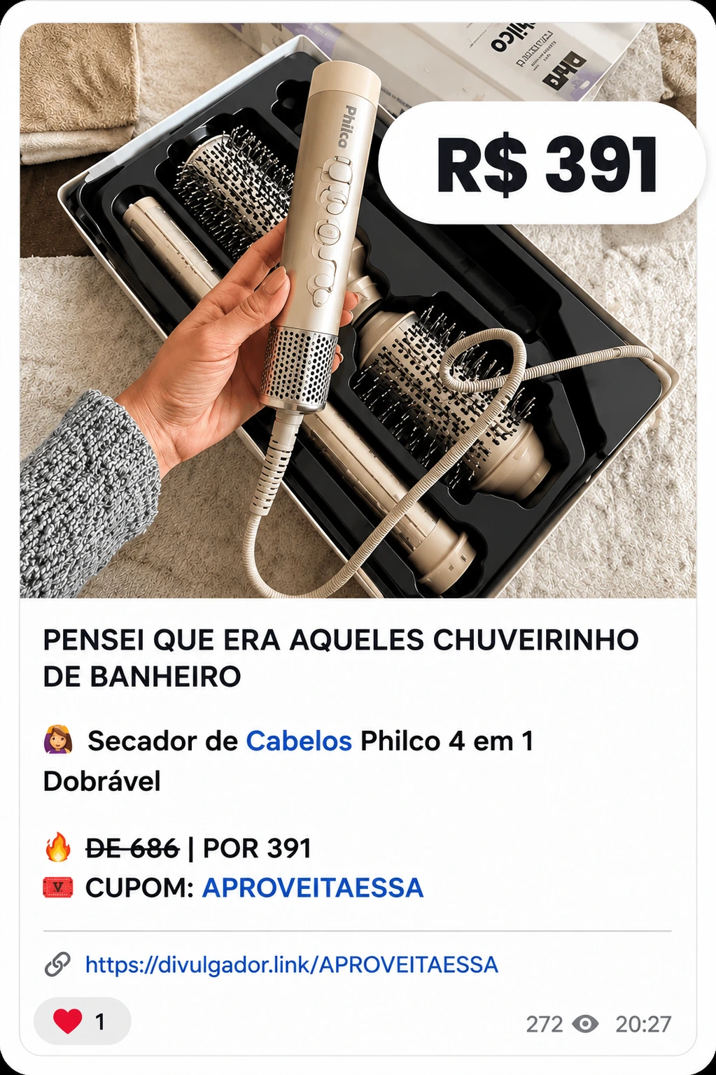 Oferta de iPhone 15 no PIX postada no Grupo VIP